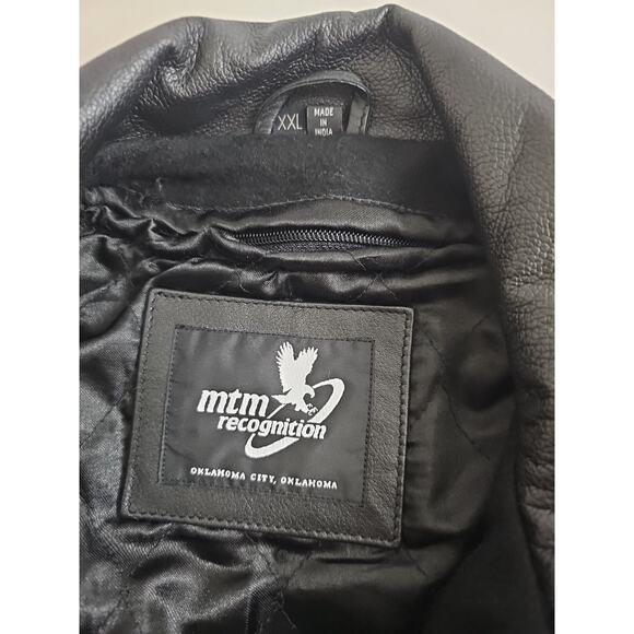 Vintage MTM Recognition ~Men's XXL~ Black Bomber Jacket Oklahoma City 80s 90s - Picture 2 of 14